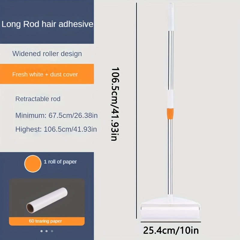 Hair Sticky Remover Long Handle Telescopic Extendable Lint - Temu