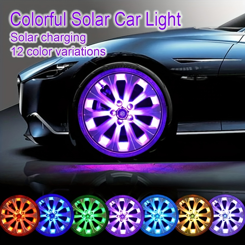Acheter Mode Auto Flash LED 15 Mode lumière solaire voiture décoration  lampe voiture roue moyeu lumière Valve bouchon lumière