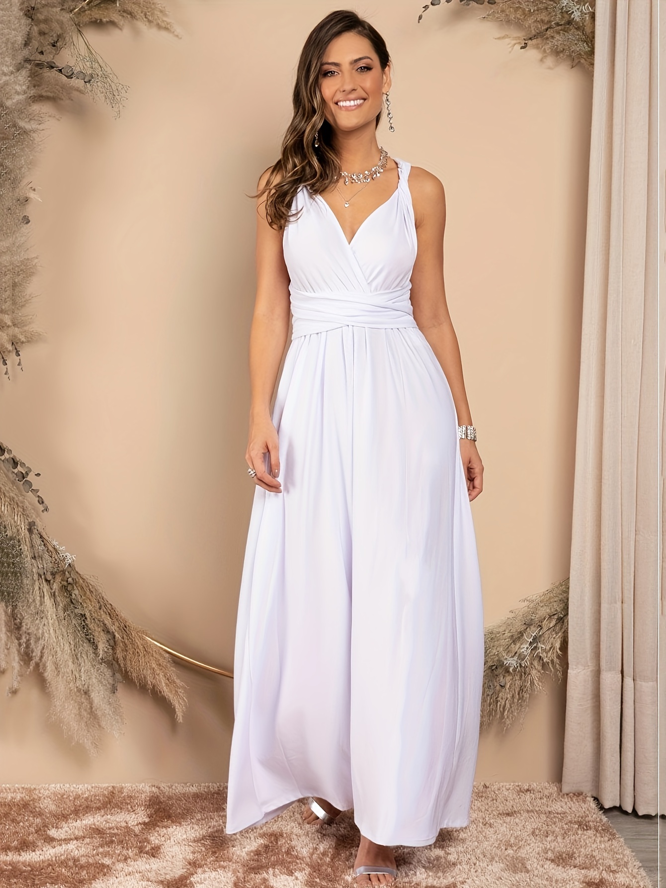 Sexy Maxi Dress Sleeveless Party Prom Dress Women's Clothing - Temu