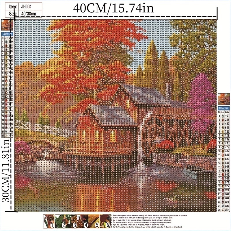 Adult DIY Large Diamond Painting Kits For Adults,5D DIY Large Size Round  Artificial Diamond Painting Kit,5D Diamond Art Aurora Lake,Forest Diamond  Pai