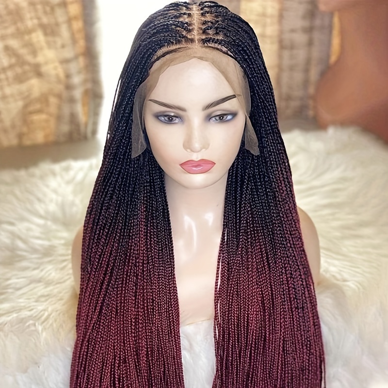 Large Knotless Braids On Full Lace Wig, Braided Wig, Box Braids, Synthetic  Hair