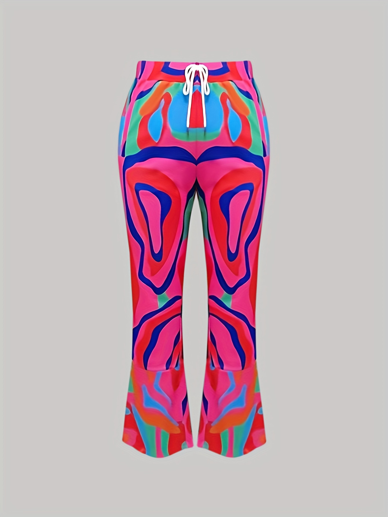 Plus Size Street Style Pants Women's Plus Pop Art Print - Temu