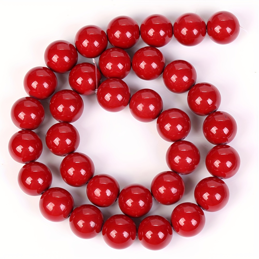 Natural Stone Red Coral Beads Round Loose Beads For Jewelry Making DIY  Bracelet Necklace 6 8 10 12mm 15