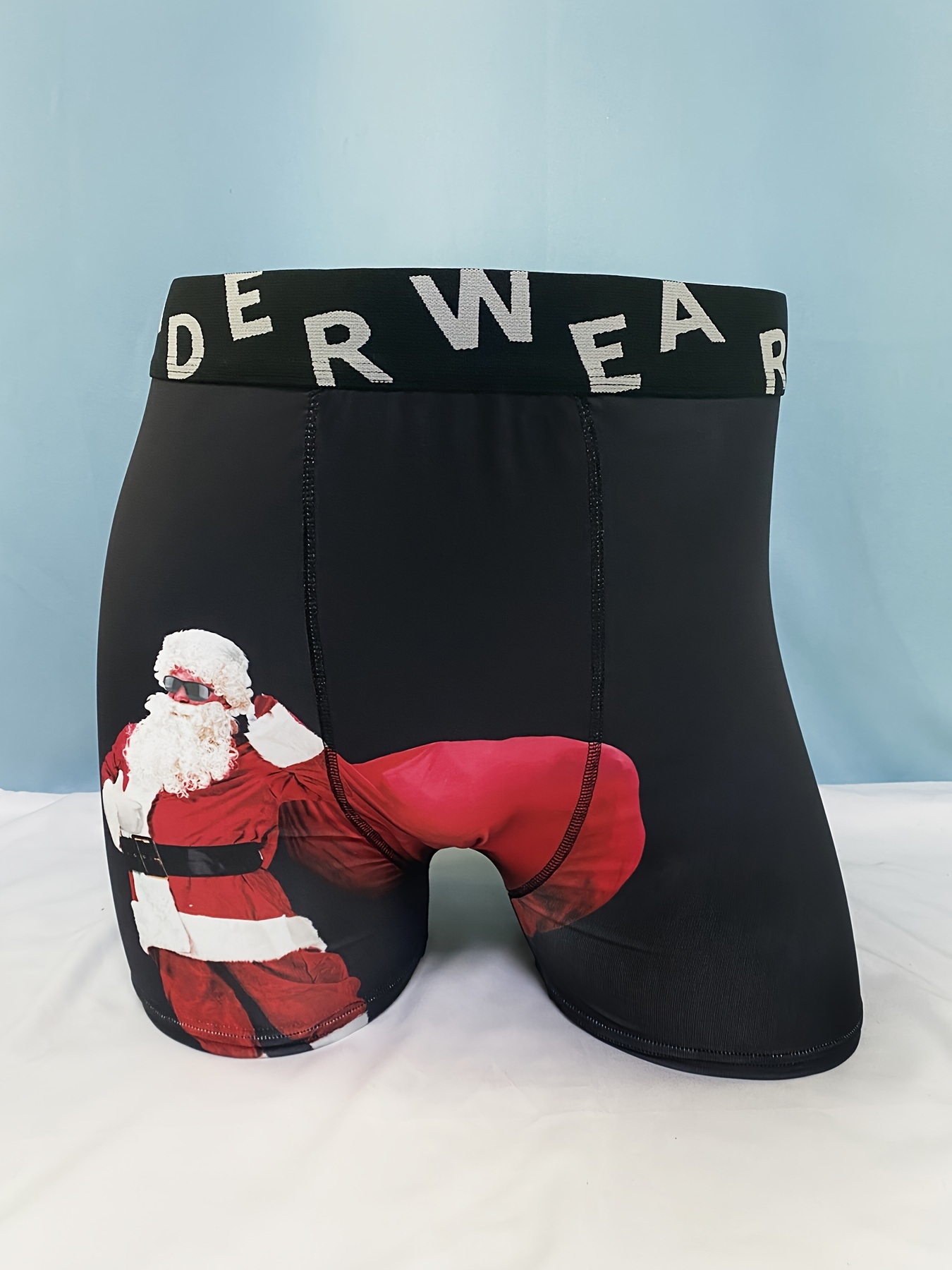Large 1960s Mens Santa Novelty Print Boxer Shorts Balloon Seat