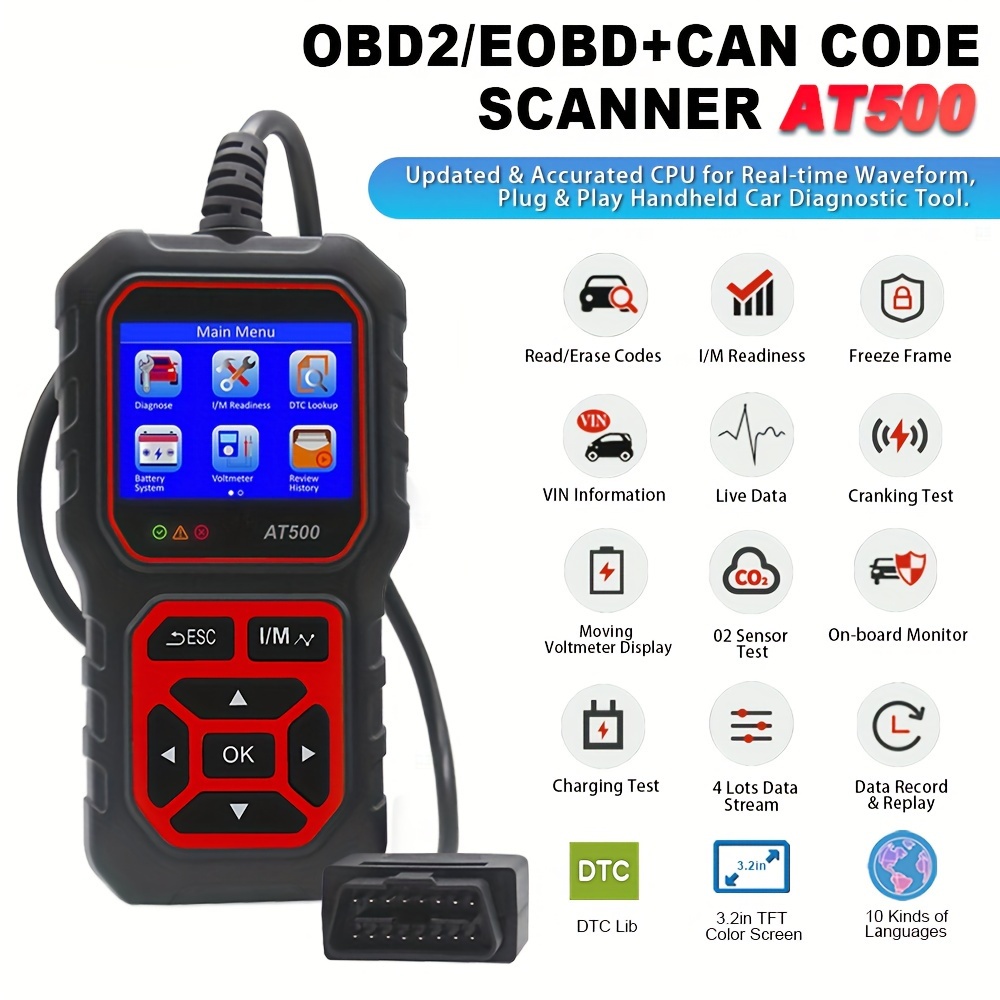 Valise diagnostic auto Code lecteur OBD2 scanner fonction de test de  Batterie