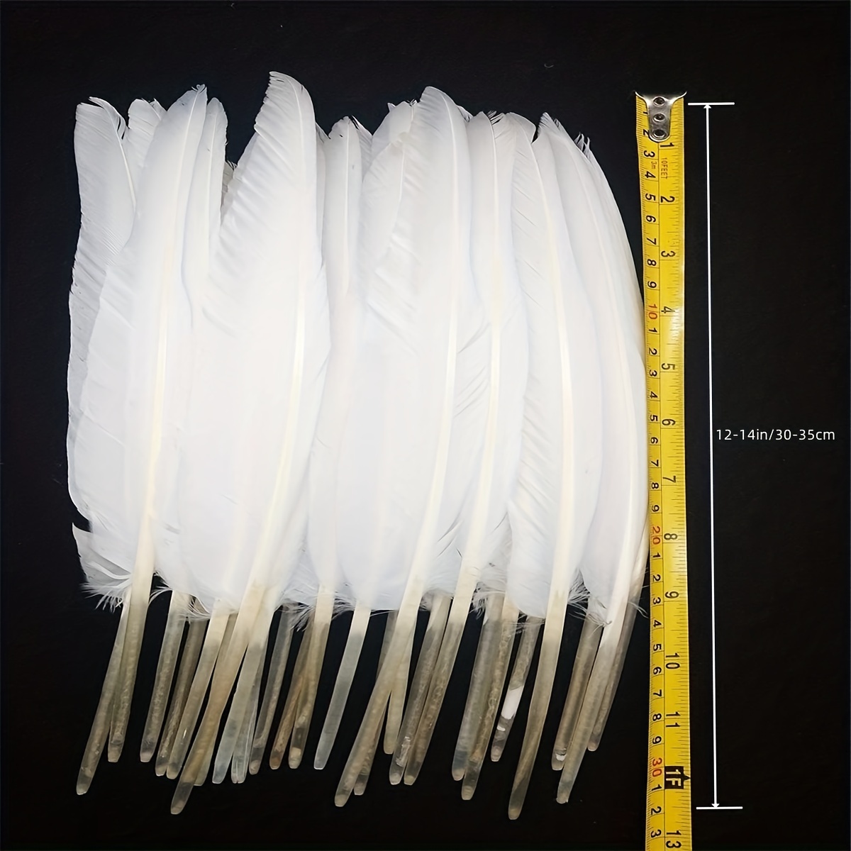50 plumas blancas de 8 a 10 pulgadas, hermosas plumas largas para  manualidades (8.3-9.8 in), pluma de ganso natural bilateral de gran tamaño,  para