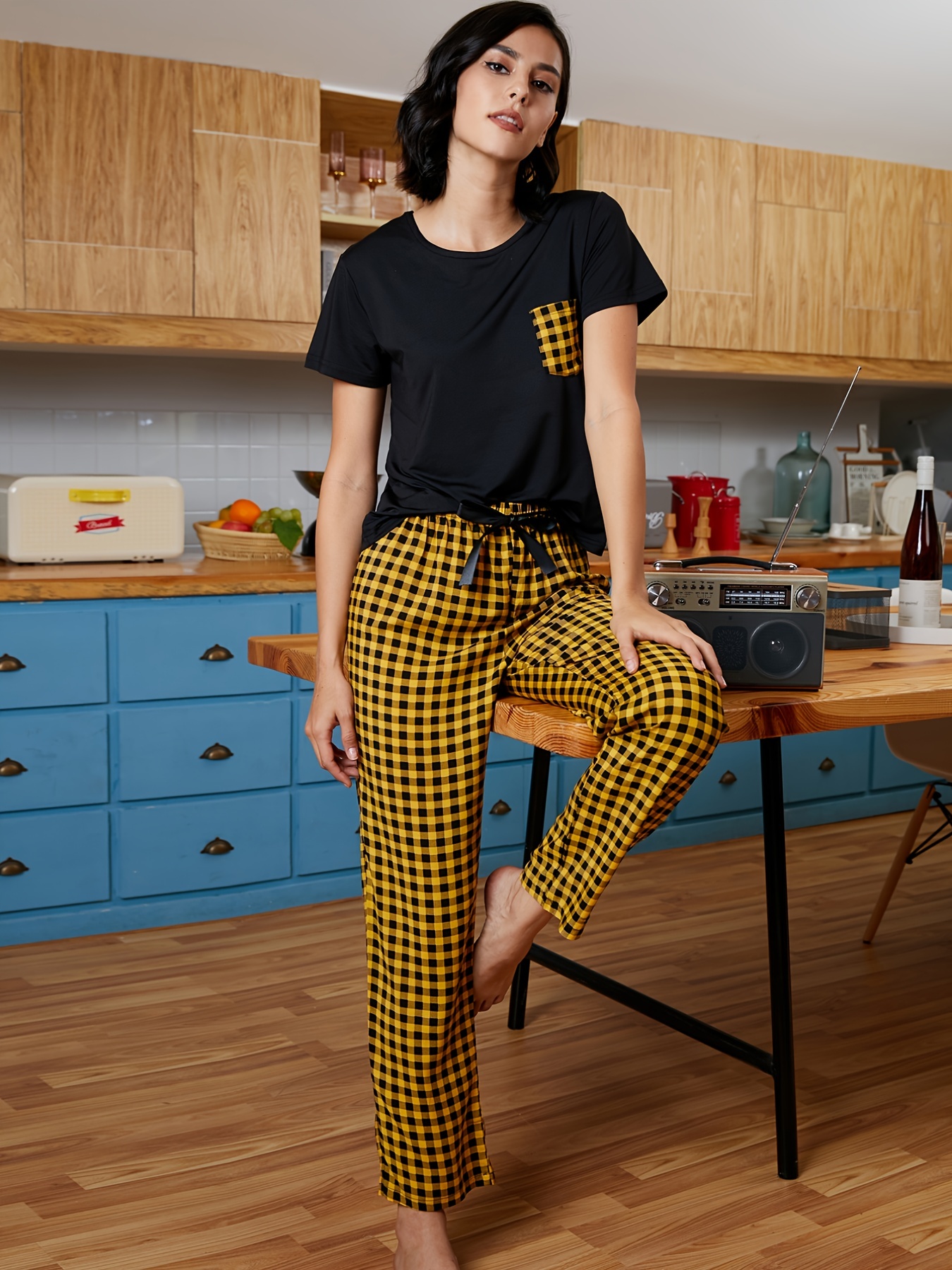 Plaid pajama pants discount outfit