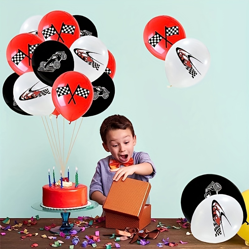 Decoraciones de fiesta de cumpleaños de autos de carreras, juego de  decoraciones de fiesta temática de autos para niños, kit de guirnalda de  globos de