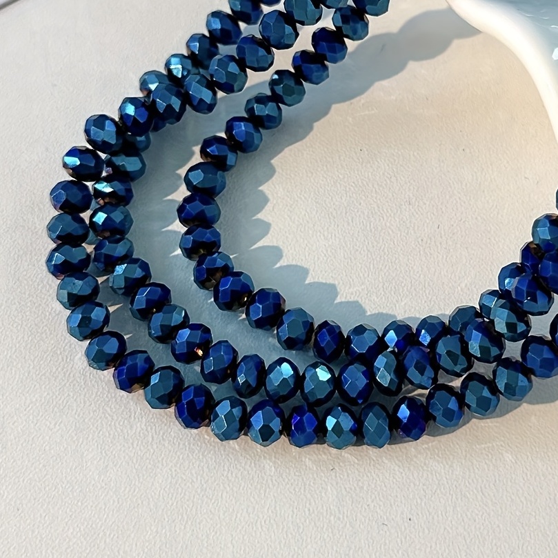 39.37 Inch Stainless Steel Dark Blue Faux Crystal Stone Beads Chains, For  Necklace Bracelet DIY Jewelry Making Supplies