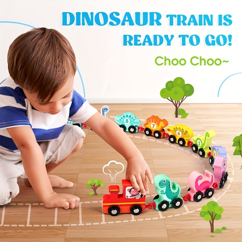 Lzoy Wooden Train Set Dinosaur Toys Kids 3 5 Years Old Toy - Temu