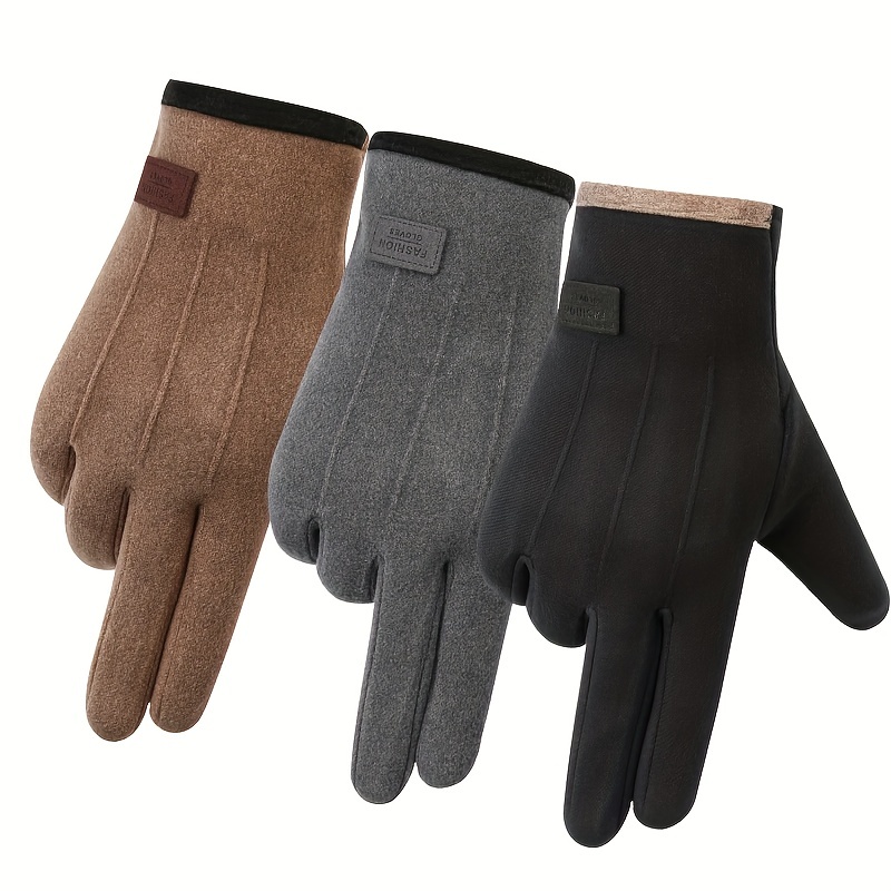 Outdoor Rabbit Velvet Touch Screen Gloves Thick Windproof Warm Gloves