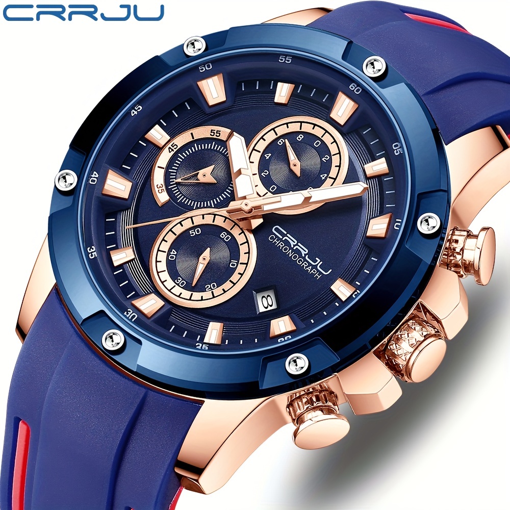 Crrju Fashion Men's Watch Chronograph Watch - Temu