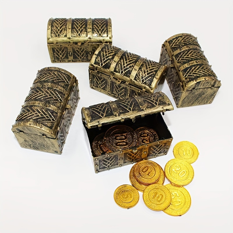1pc Pirate Treasure-chest-shaped Transparent Plastic Box Scene Decoration Prop  Storage Container