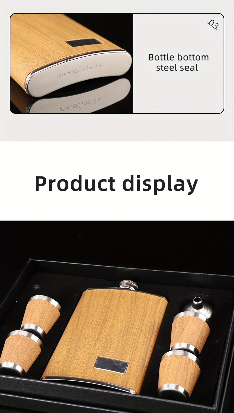 6 pieces of exquisite stainless steel mens mini hip set, including cups, funnels, and metal wine accessories, outdoor use 详情 3