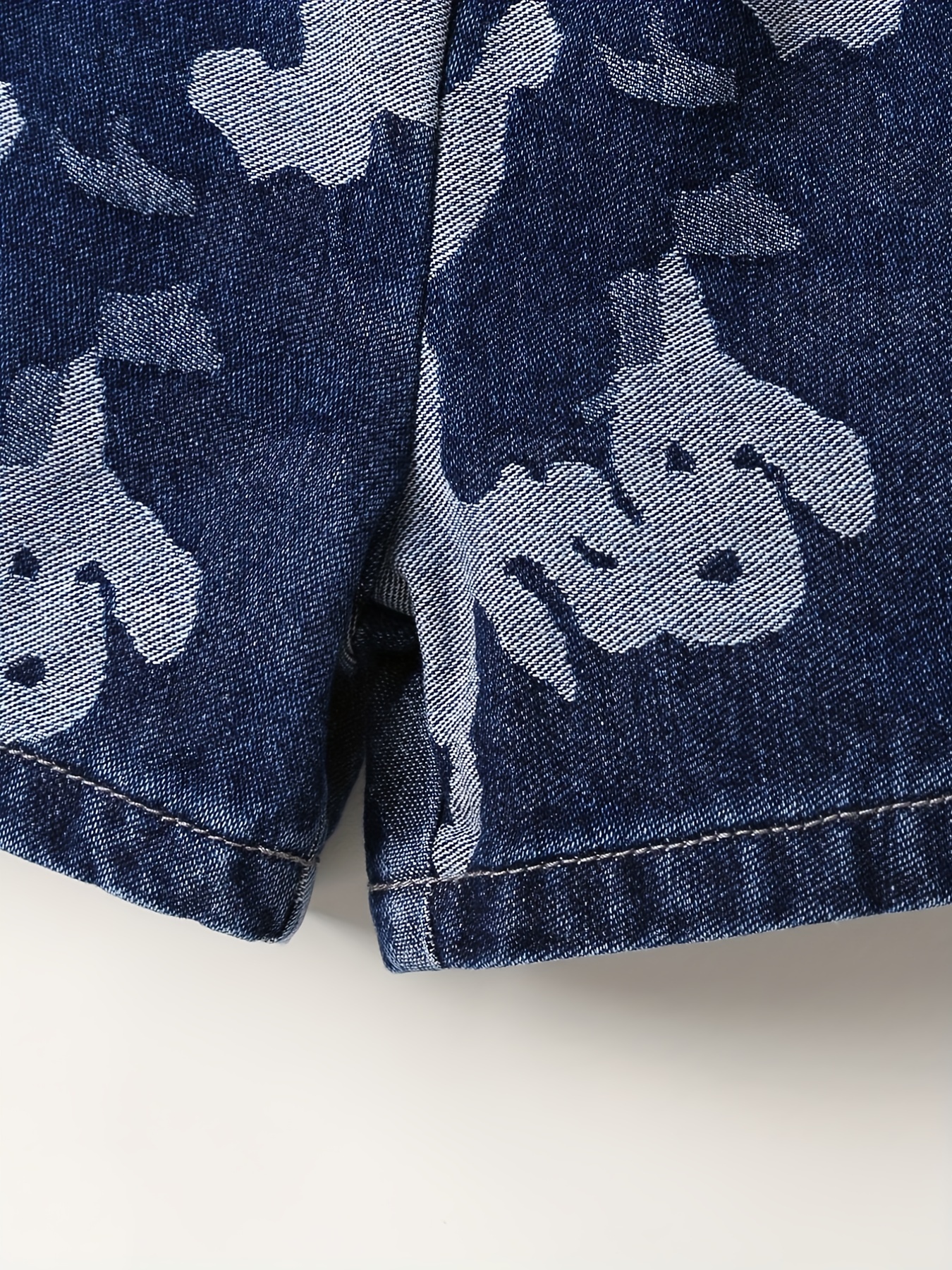 Boys Camo Denim Shorts, Comfortable Elastic Waist, Summer Outdoor
