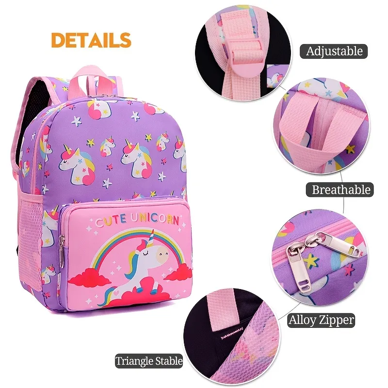 Children's School Backpack Rainbow School Bags Large Capacity Backpack -  Temu