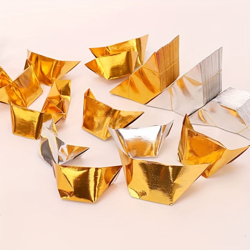 VILLCASE 600 Sheets Ingot Paper Origami Paper 8x8 Yuan Bao Treasure Basin  Gold Foil Paper Origami Paper Crafts Metallic Paper Arts & Crafts Supplies
