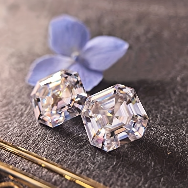 5mm Loose Grey Asscher Cut Moissanite D VVS1