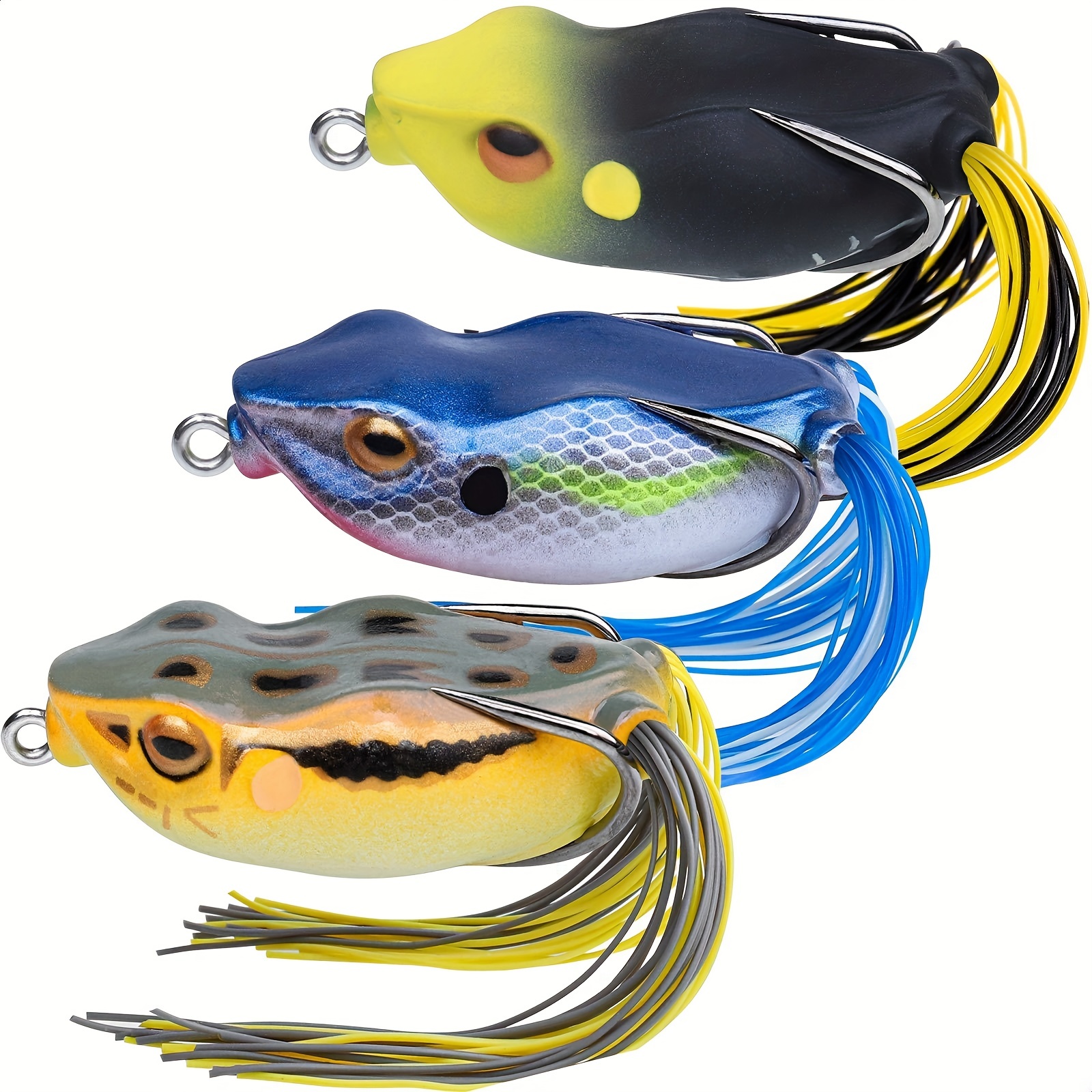 Weedless Topwater Frog Lures Bass Soft Hollow Rubber Solid - Temu United  Kingdom