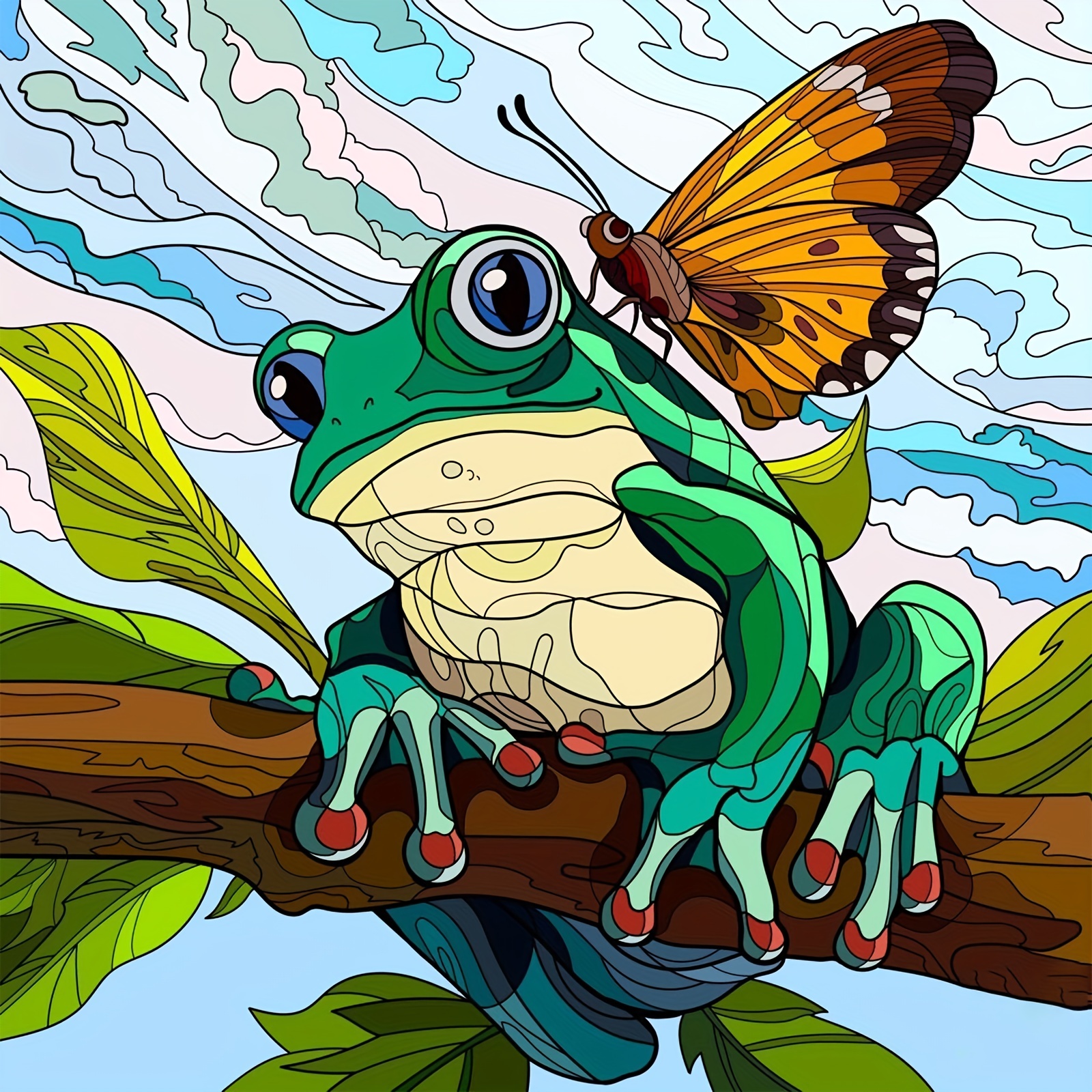 Cartoon Frog Pattern Diamond Painting Kit 5d Diy Diamond - Temu