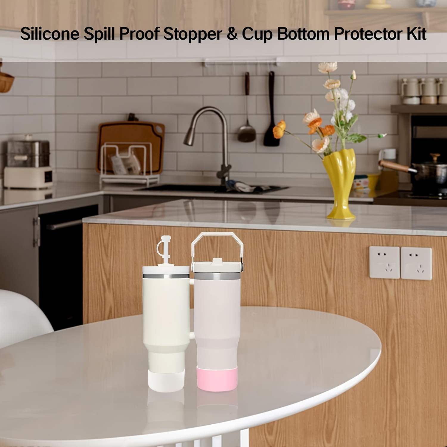 Silicone Cup Accessories Set - Spill Proof Stopper, Protective Sleeve, Straw  Cover - Fits Stanley Cups - Prevents Leaks And Spills - Temu