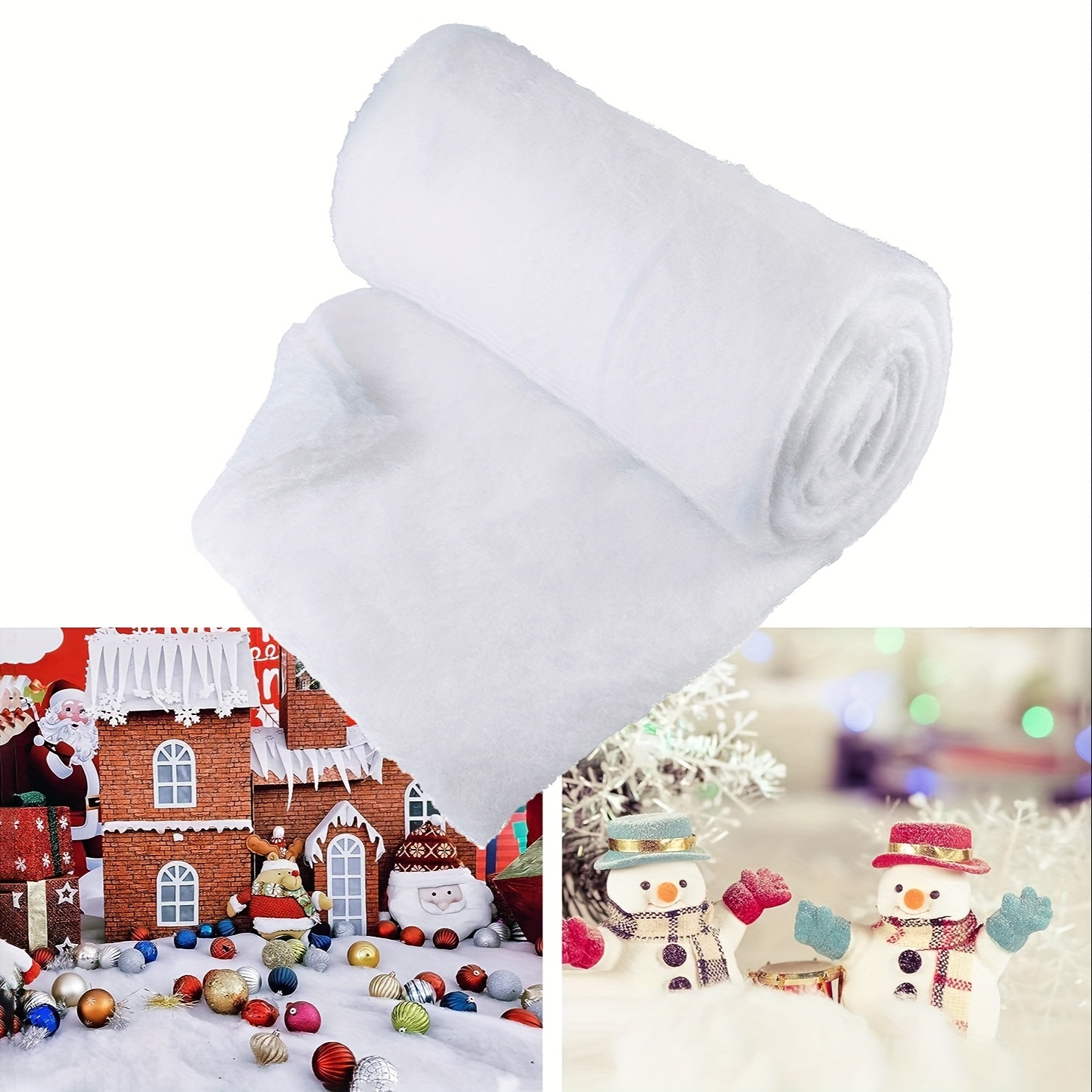 Snow for Christmas Village, Snow Blanket for Decorating, Fake Snow Decoration, Artificial Snow Blanket Roll for Christmas Tree Decorating (31.5in x