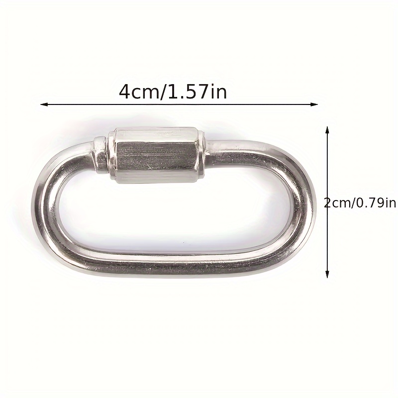 304 Stainless Steel Spring Carabiner Snap Hook Keychain Quick Link