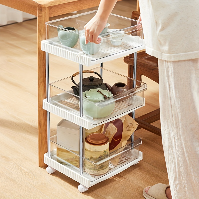 1pc Freestanding Small Storage Cart, Suitable For Kitchen, Bathroom And  Bedroom Snack Organizer