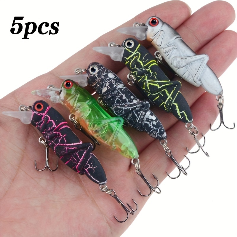 4PCS Fishing Lure Artificial Lifelike Locust Grasshopper Lures Insect Shap