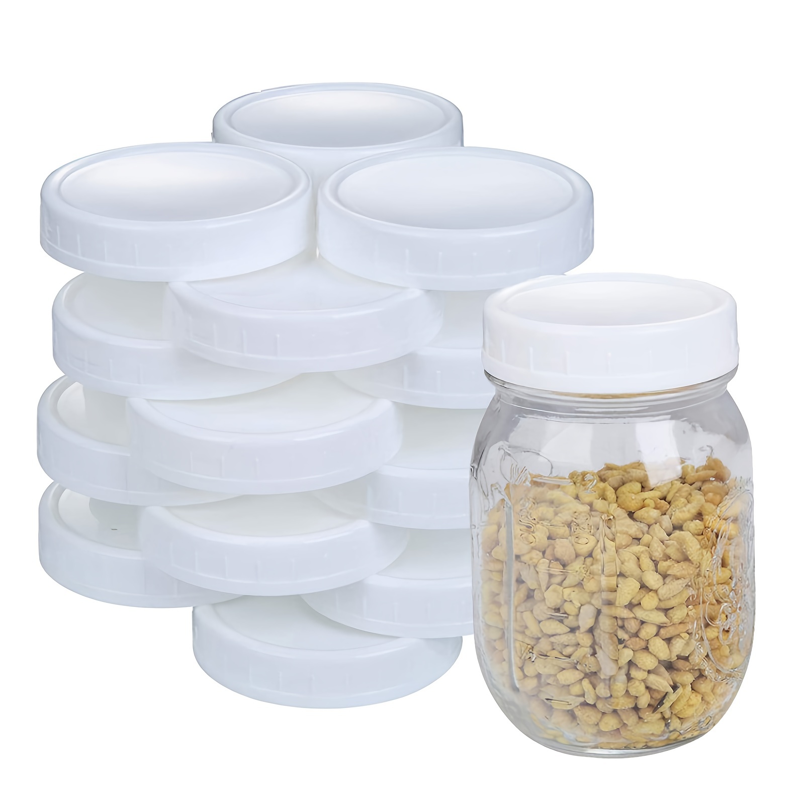 testyu Plastic Jars with Lids, 10 OZ Wide Mouth Jars with Airtight Lids,  Clear Empty Slime Containers with Lids, Multipurpose Storage Jars for Home