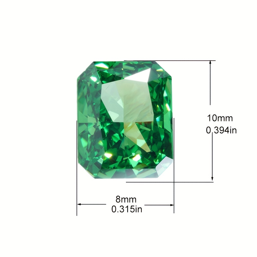 Rectangular Green Zircon Ice Cut Stone for Jewelry Matching