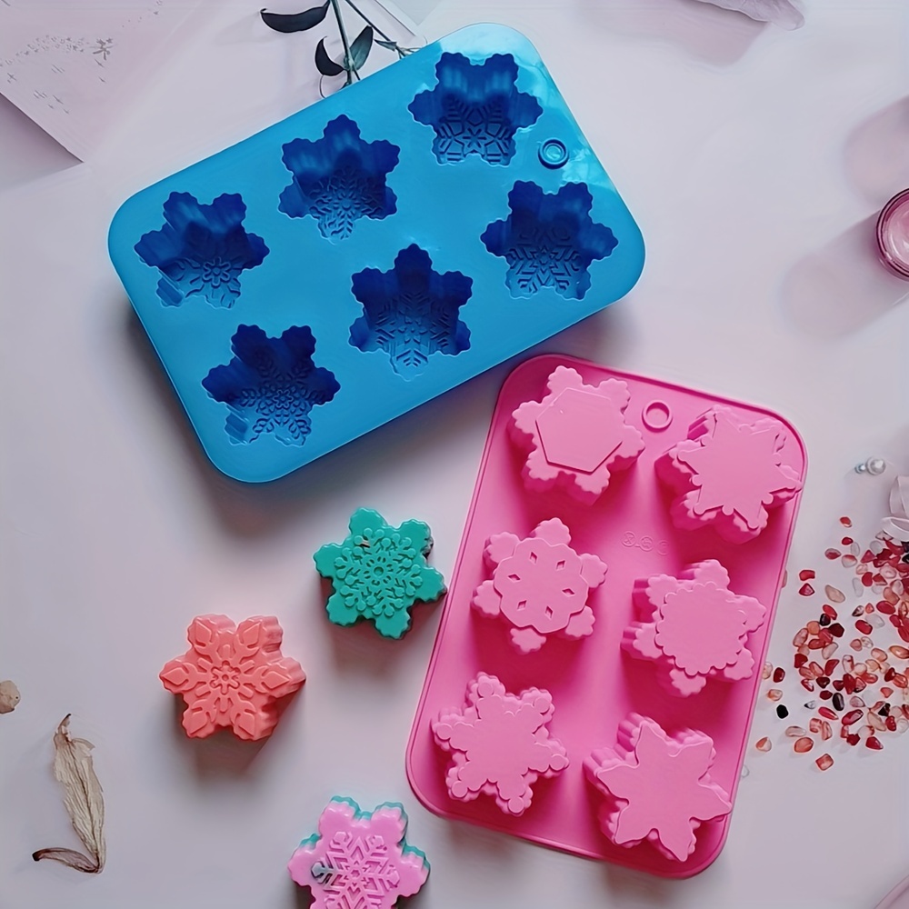 3d Handmade 6 cavity Silicone Different Snowflake Shape - Temu