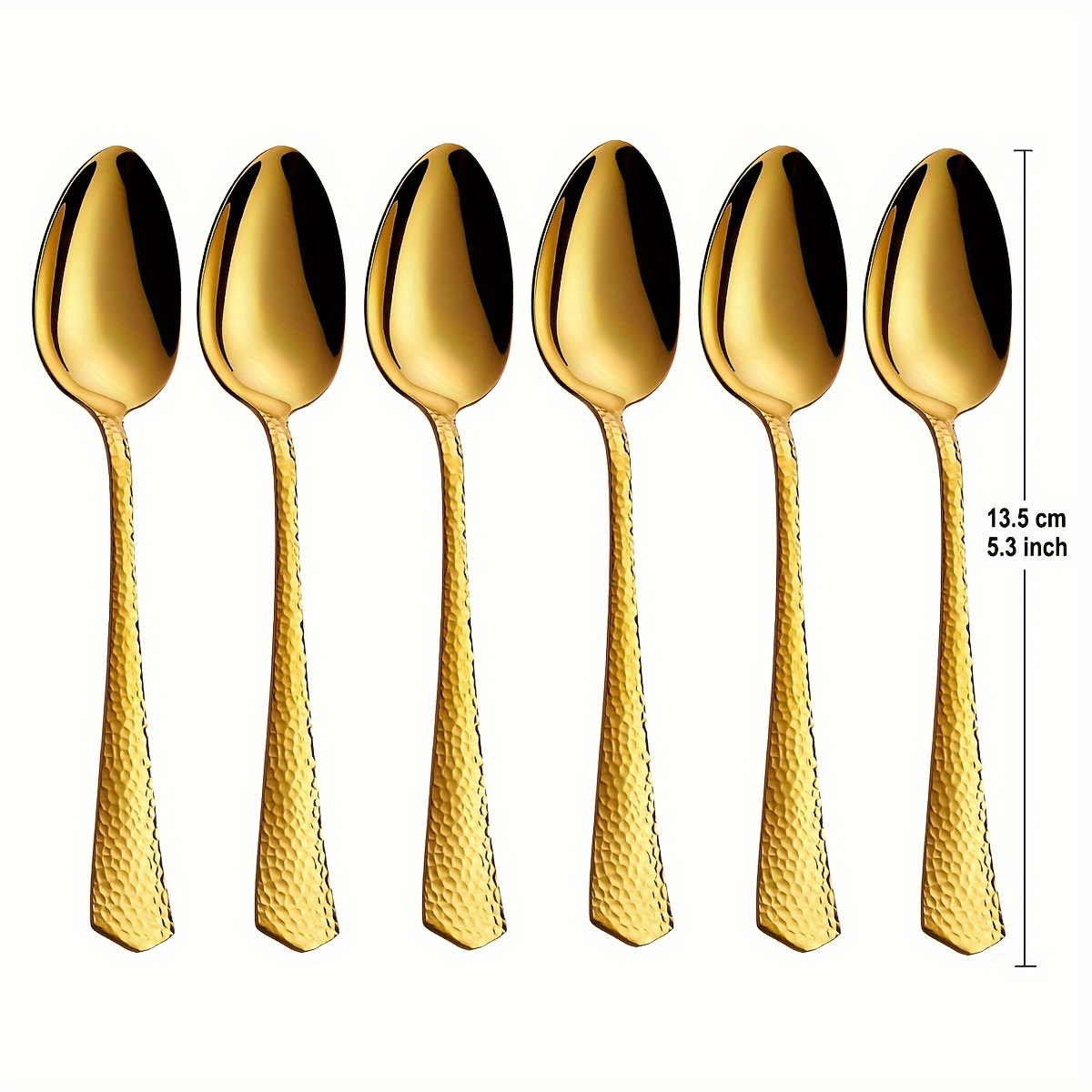 Golden Stainless Steel Spoons Creative Long Handled Dessert Temu