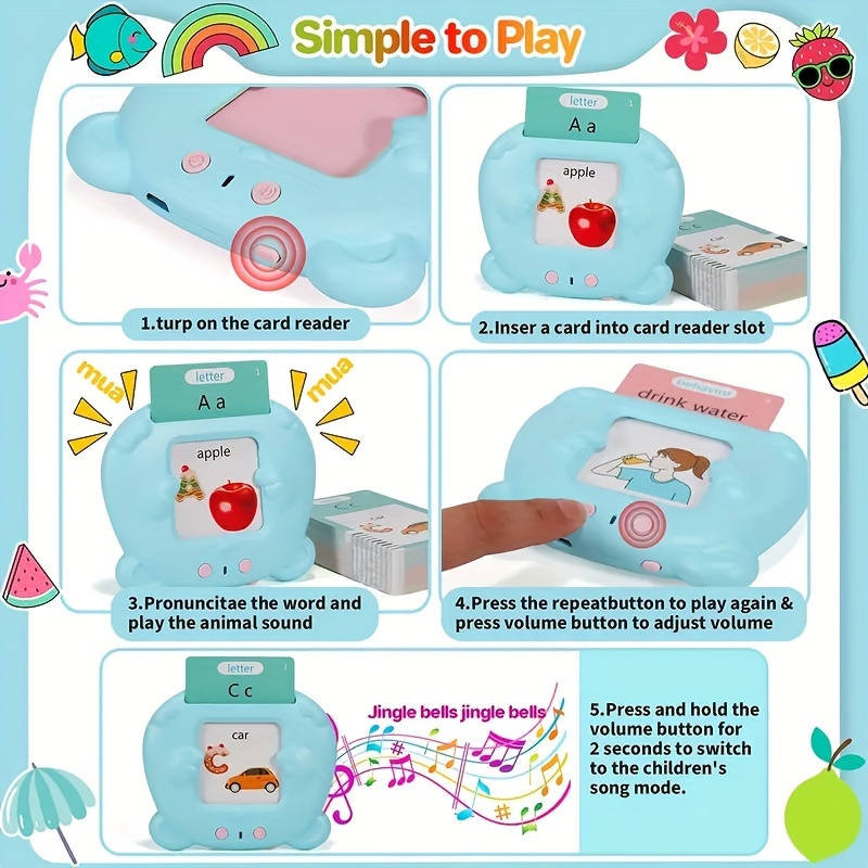 Electronic Preschool Leaning Baby Flash Cards with 112 Leaf 224