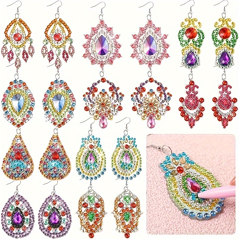 

10 Pairs, Diy Diamond Painting Earrings Full Of Diamonds, 5d Handicrafts, Handmade Earrings, Diamond Painting Jewelry, Earrings