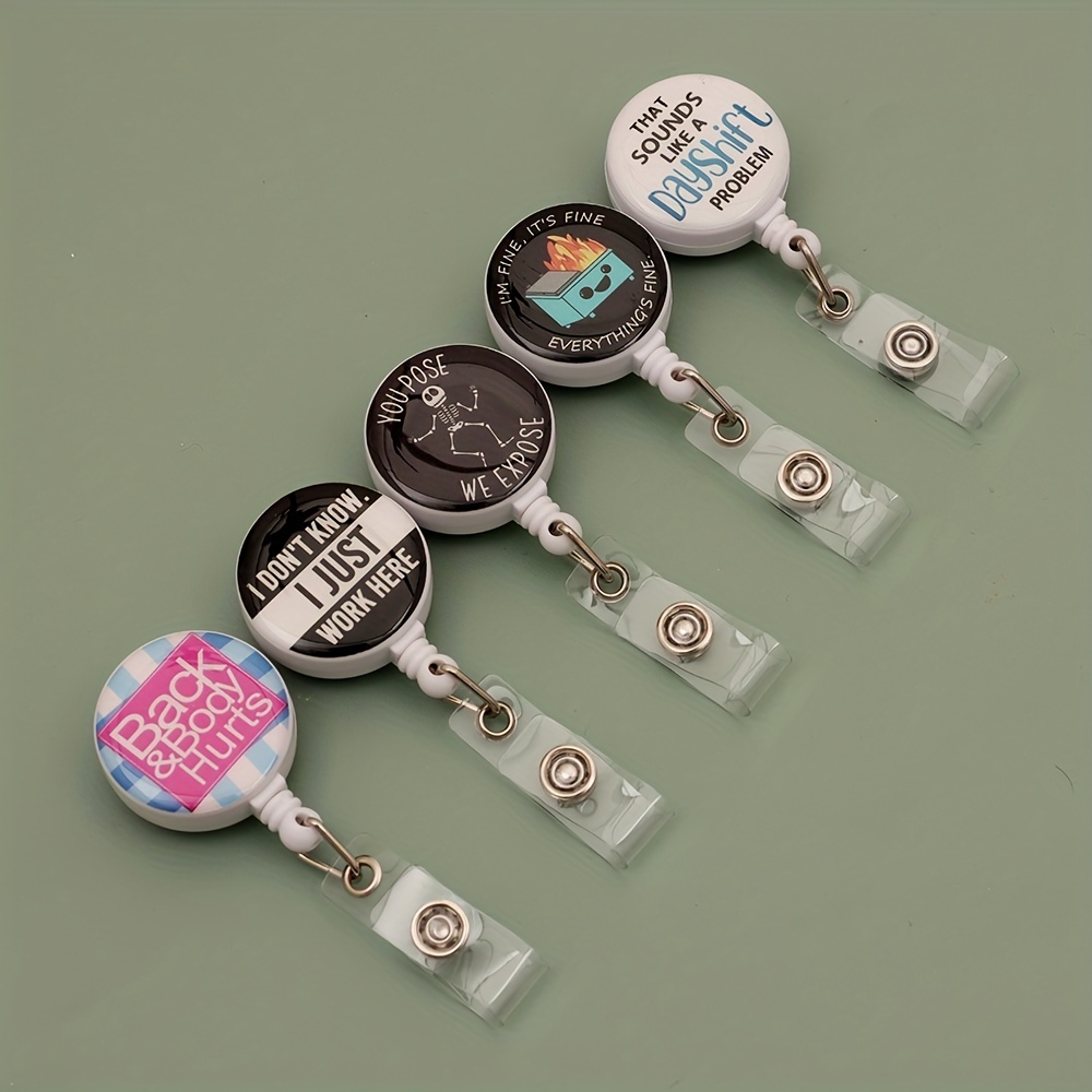 1PC Kindness Badge Reel, Cute Badge Holder Retractable with ID Clip for  Nurse Accessories for Work, Funny Badge Holder Reels