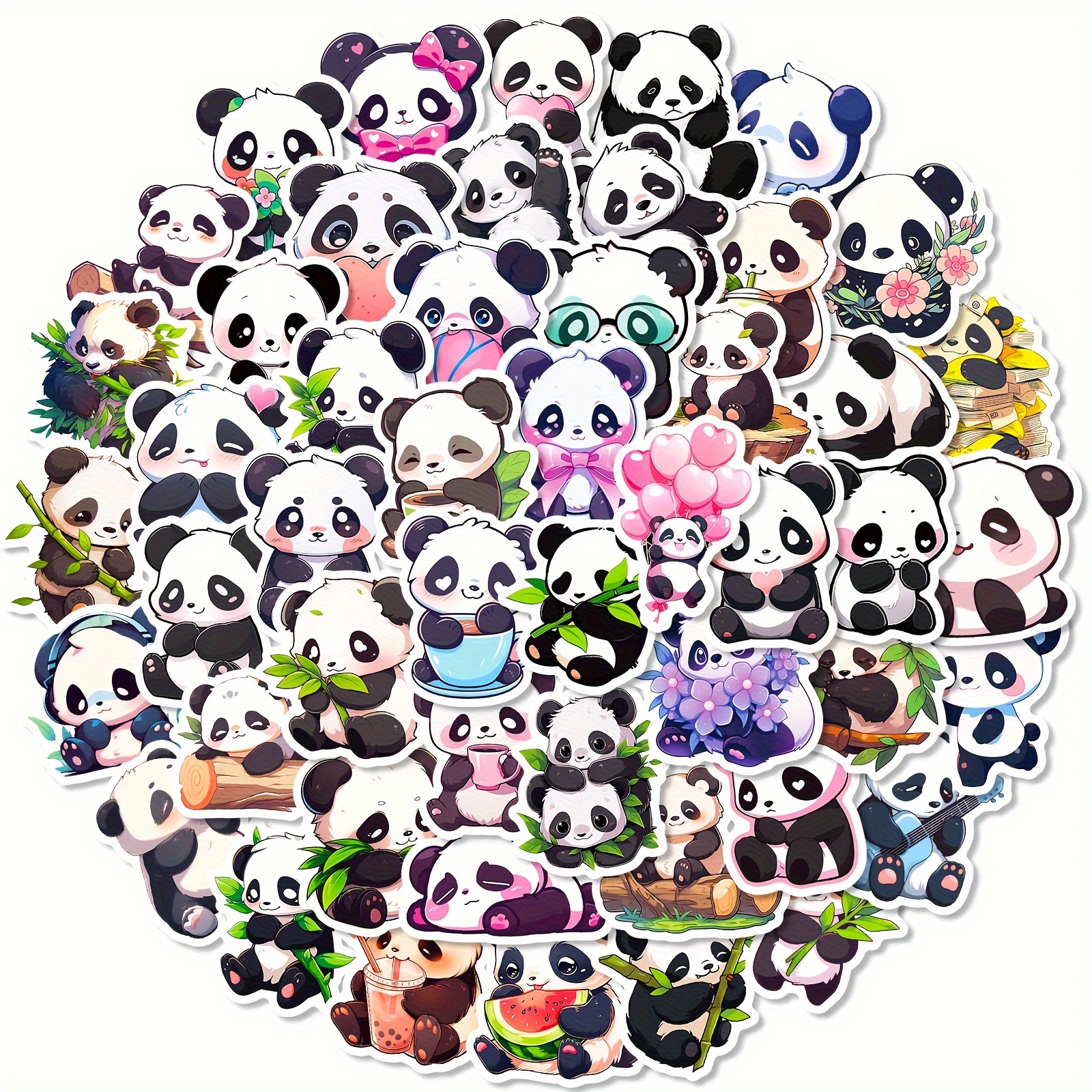 Cute Animal Diy Stickers cartoon Panda Graffiti Cartoon - Temu