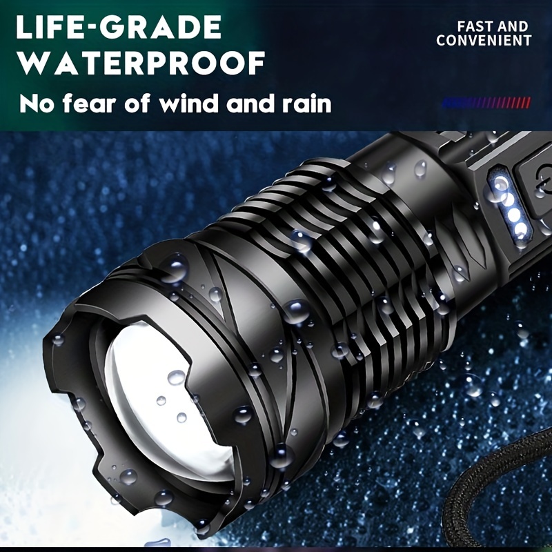 1pc Zoom Tactical Flashlight Usb Rechargeable Powerful Portable Led Light  For Outdoor Camping Fishing Hunting Climbing Adventure Emergency, Shop On  Temu And start Saving