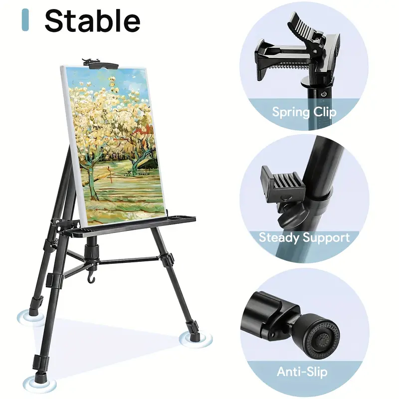 Artist Easel Stand With Bubble Spirit Level And Crank Handle - Temu