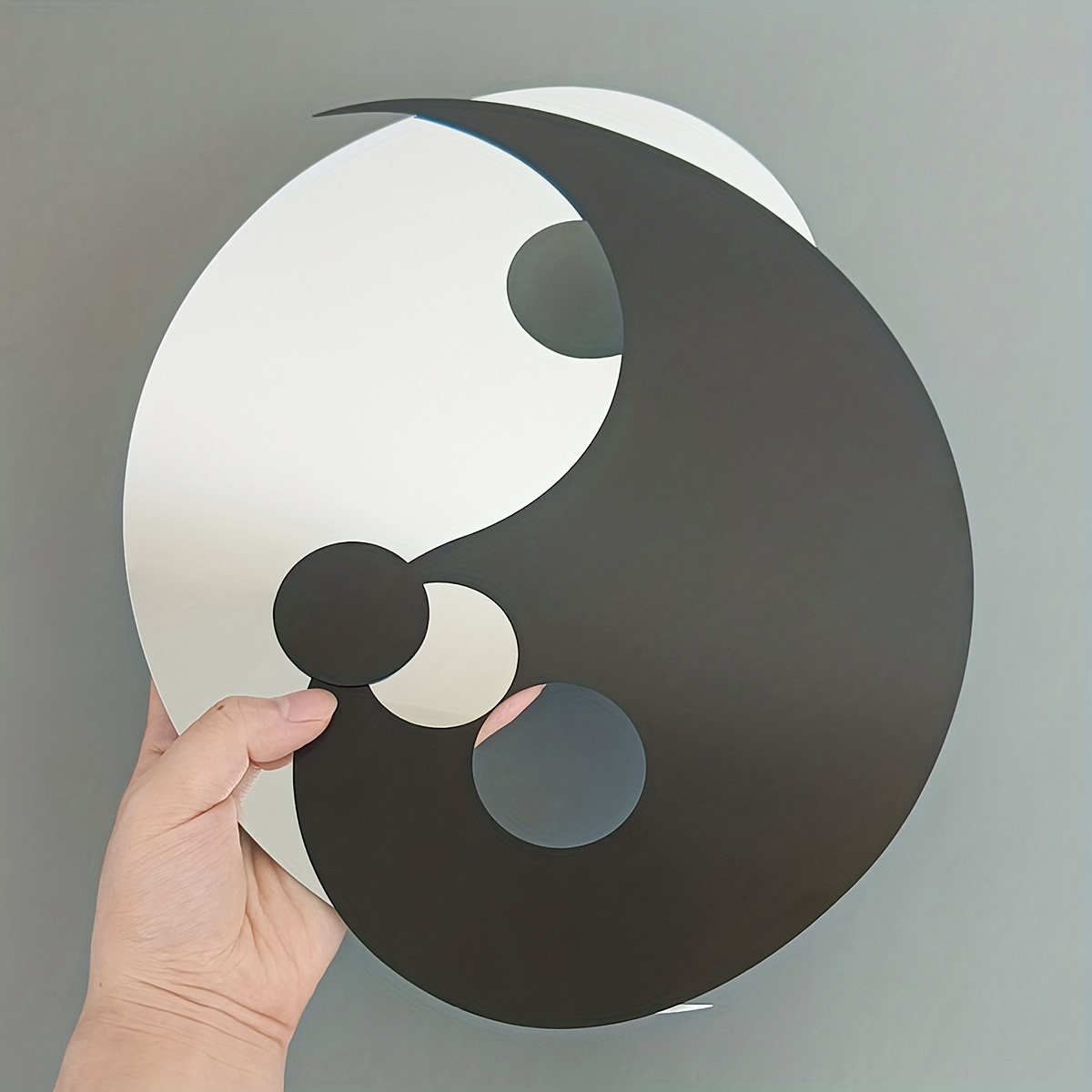Sticker miroir Yin et Yang - Décoration miroir zen - Miroir symbole.