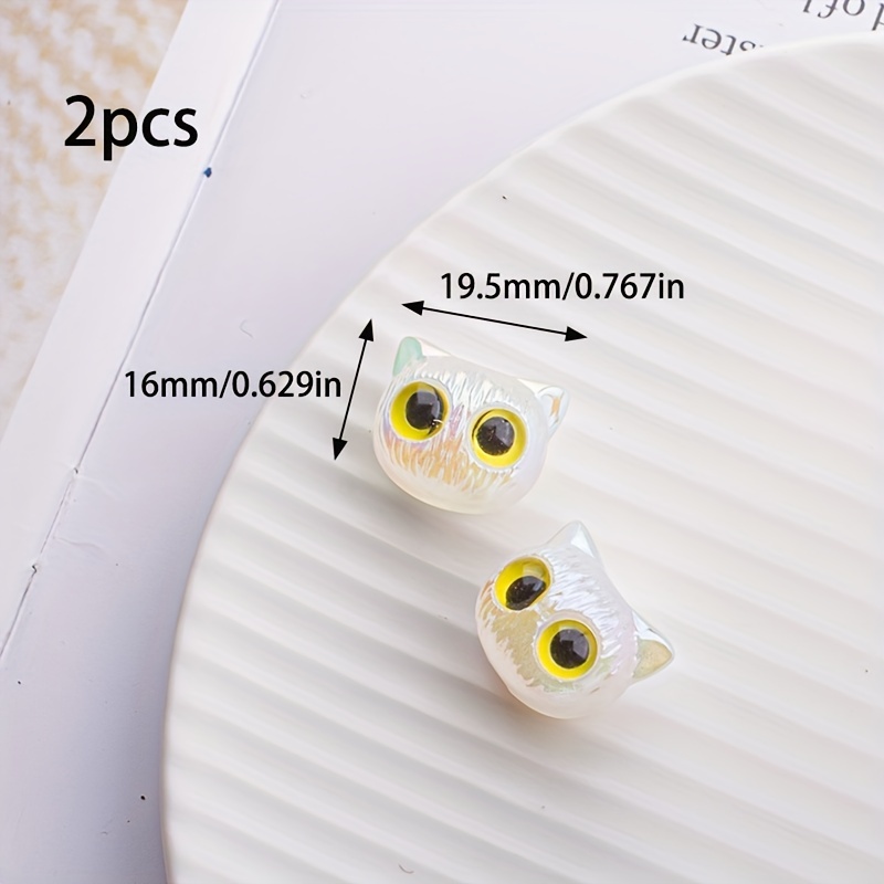 Cat Owl Beads Acrylic Animal Black Cat Beads Charms For - Temu