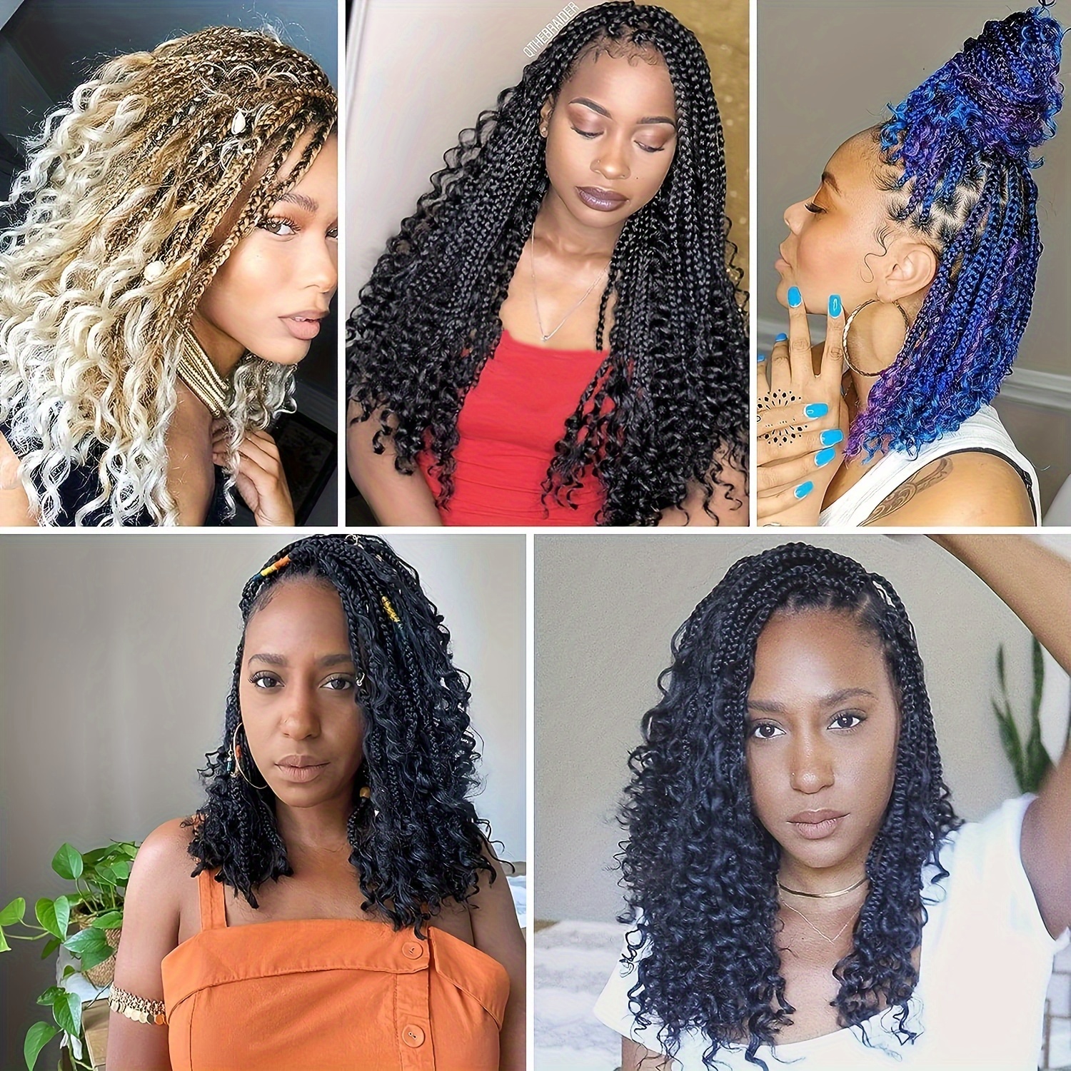 Crochet Hair for Women 21 Goddess Box Braid, Synthetic Pre-Loop French Curls Braid Hair, Crochet French Curls, Crochet Braid Curls, End Extensions