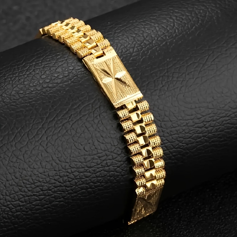 

1pc Hip Hop Classic Fashion Men's Golden Bracelet