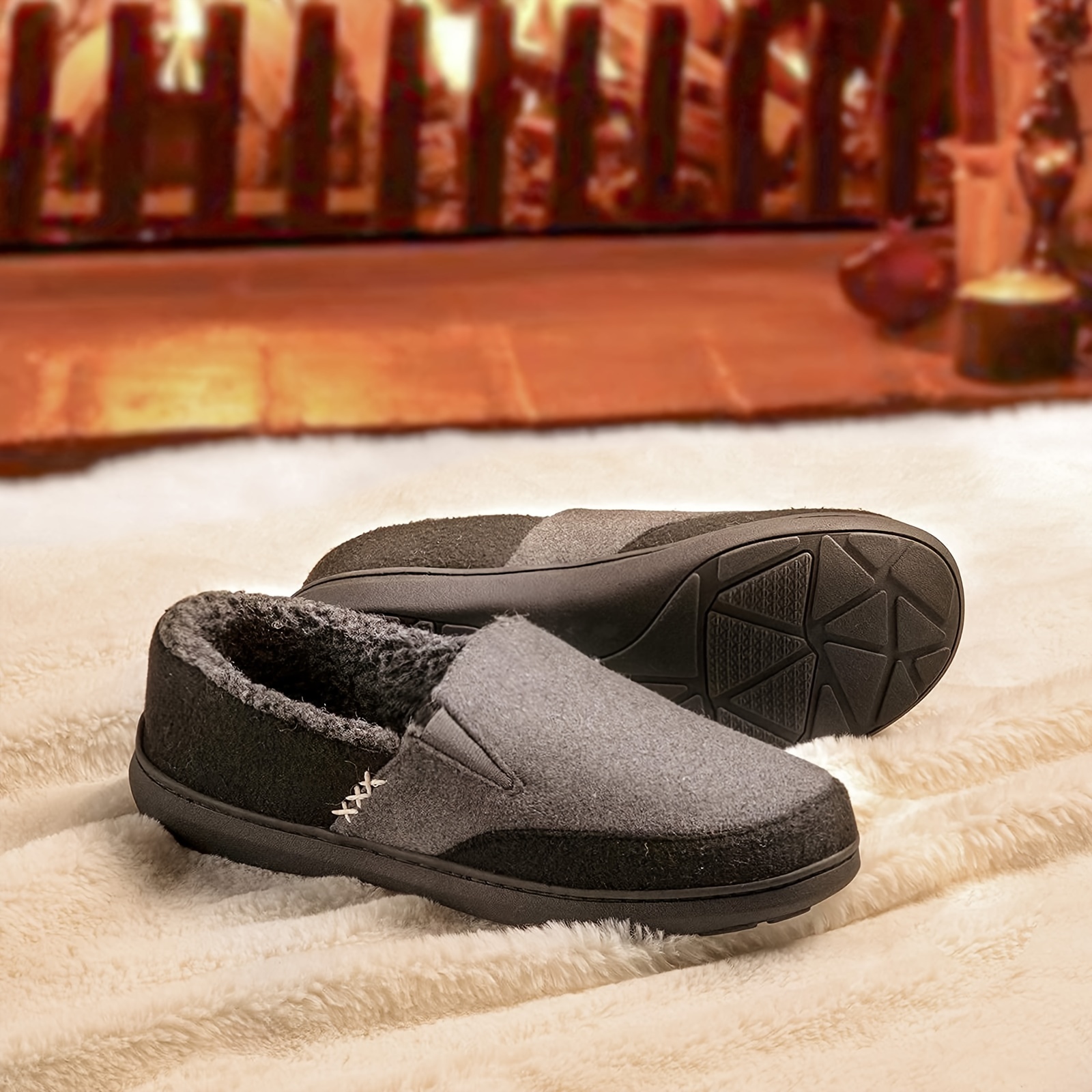 Men's Moccasins Slippers, Men's House Shoes, Men's Indoor Outdoor Slip-on  Shoes - Temu Oman