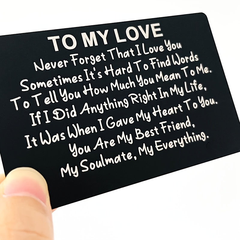 Metal Wallet Insert Card For Husband Boyfriend Anniversary - Temu