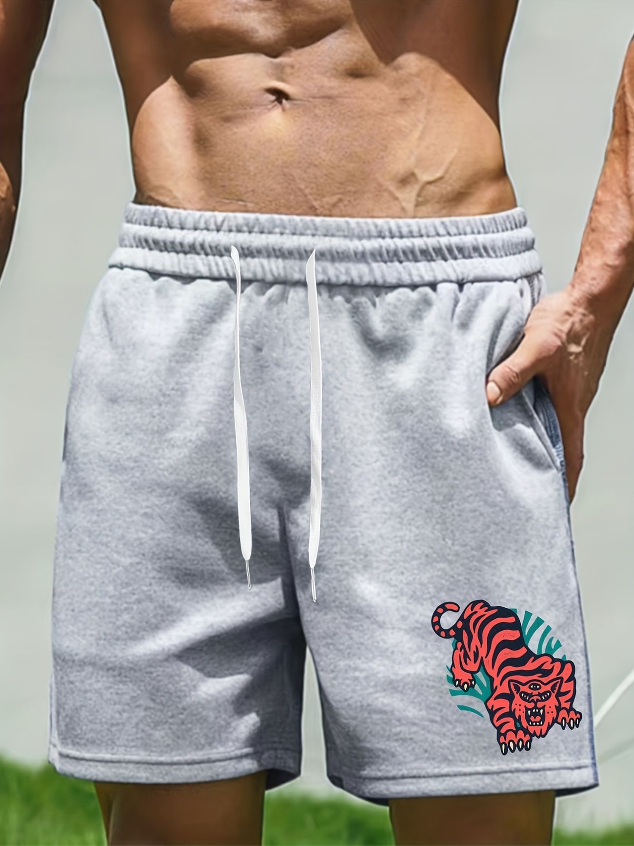 Plus Size Women Men's Cartoon Tiger Shorts Oversized Casual Elastic  Drawstring Sports Short Pants | Free Shipping For New Users | Temu