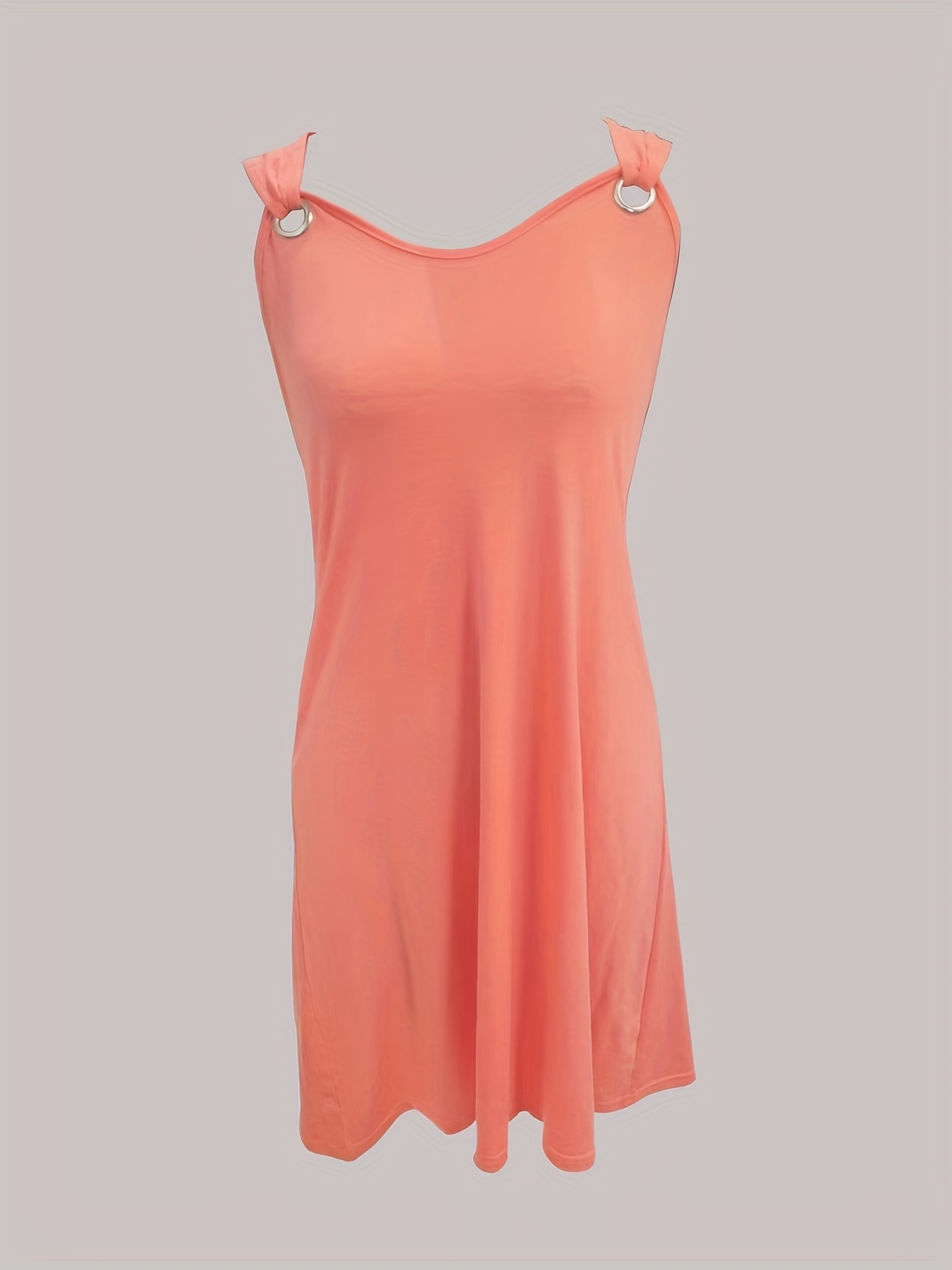 solid simple dress casual v neck sleeveless summer dress womens clothing