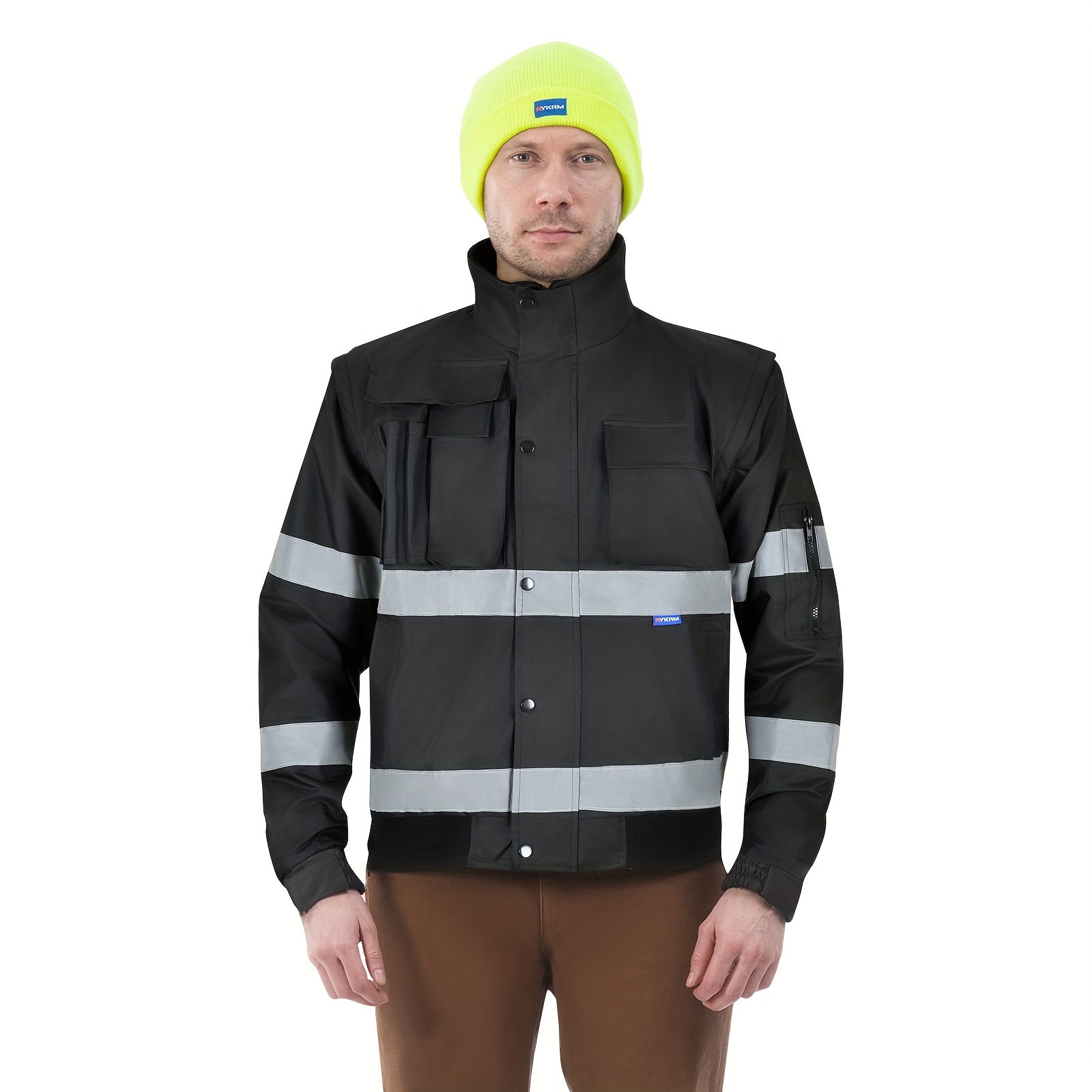 Reflective Safety Jacket Detachable Vest High Visibility - Temu