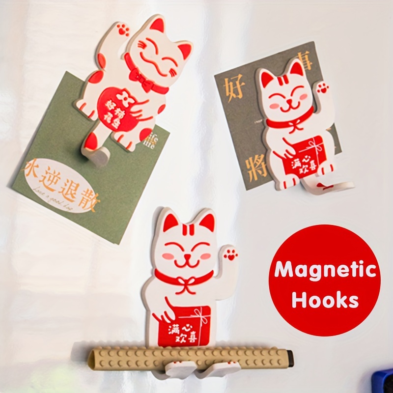 2pcs Festive Decor Cat Hook Bendable Powerful Magnetic Wall