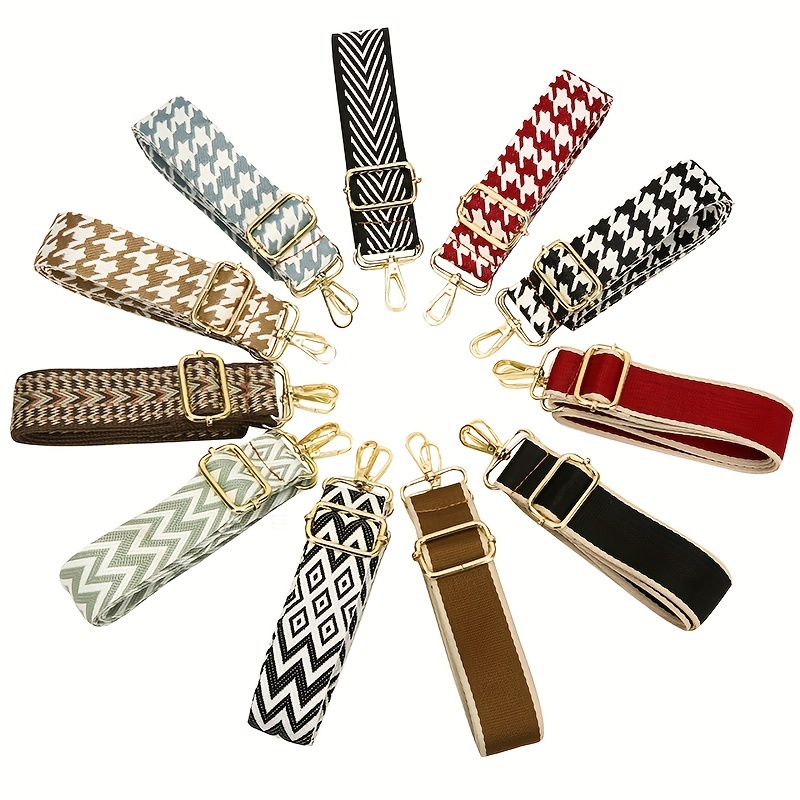 Houndstooth Pattern Adjustable Shoulder Strap Lock Decor - Temu